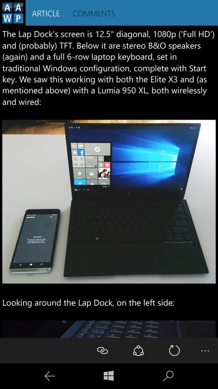 Screenshot, AAWP Universal app