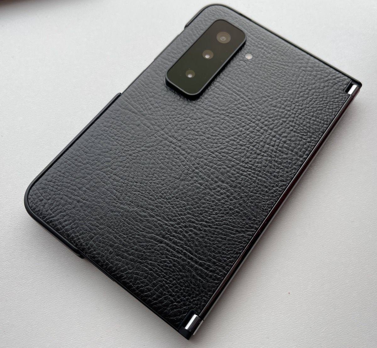 Black Leather XtremeSkins for the Surface Duo 2